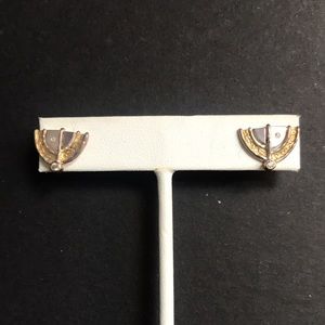 The cutest little gold, silver and diamond(?) post earrings